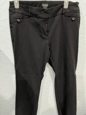 Black Ponte Knit Stretch Pants Bootcut